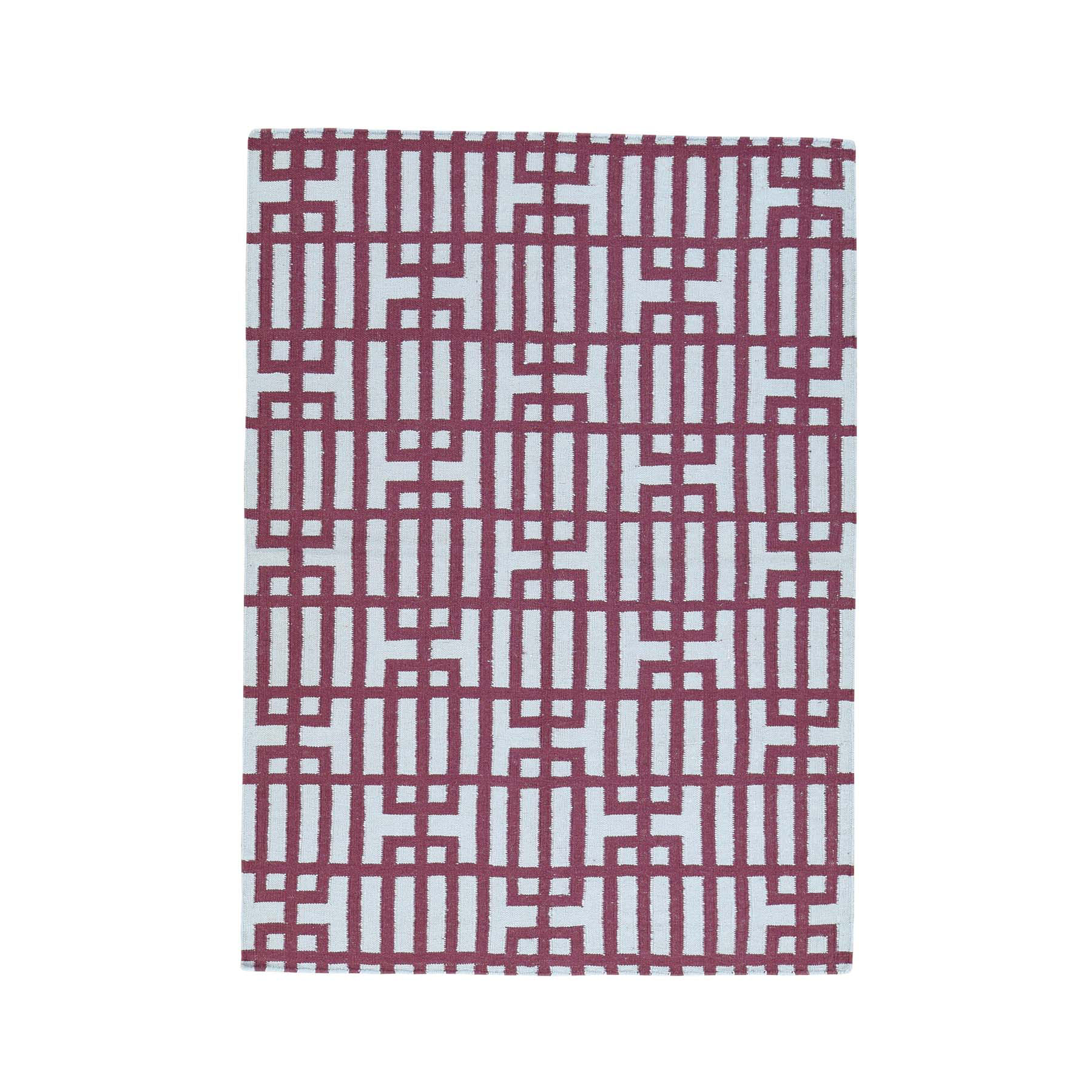 Casual Wool Hand-Woven Area Rug 4'4